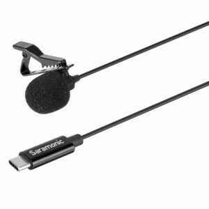 Microfone Lapela USB-C com Cabo de 6m