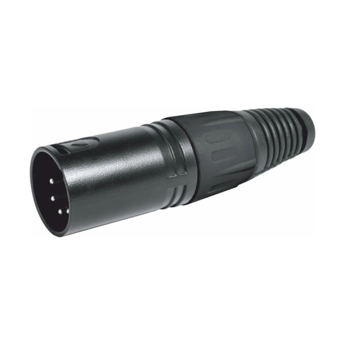 Ficha XLR Macho 5 Pinos Metal - Preta