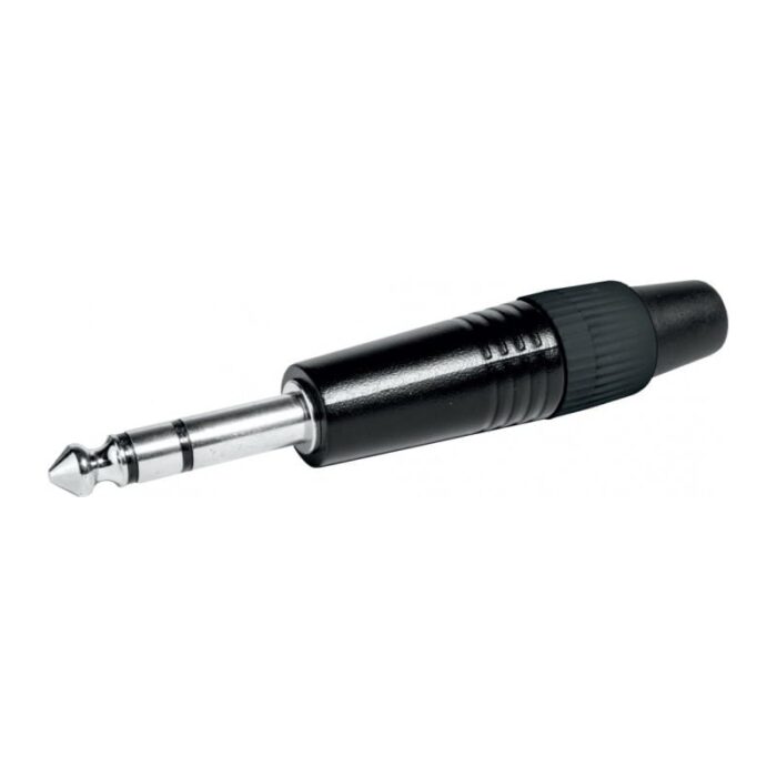 Ficha 6,35 Macho ST Metal - Preta