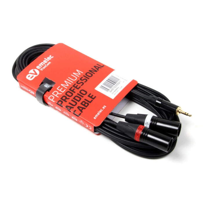 Cabo de Áudio 3.5mm Stereo Macho para 2x XLR Macho – 1,5m - Image 3