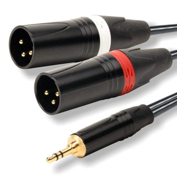 Cabo de Áudio 3.5mm Stereo Macho para 2x XLR Macho – 1,5m