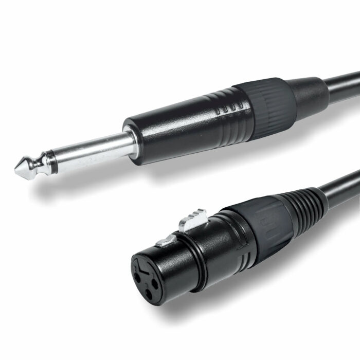 Cabo Profissional Jack 6,35 mm Mono para XLR Fêmea – 1m