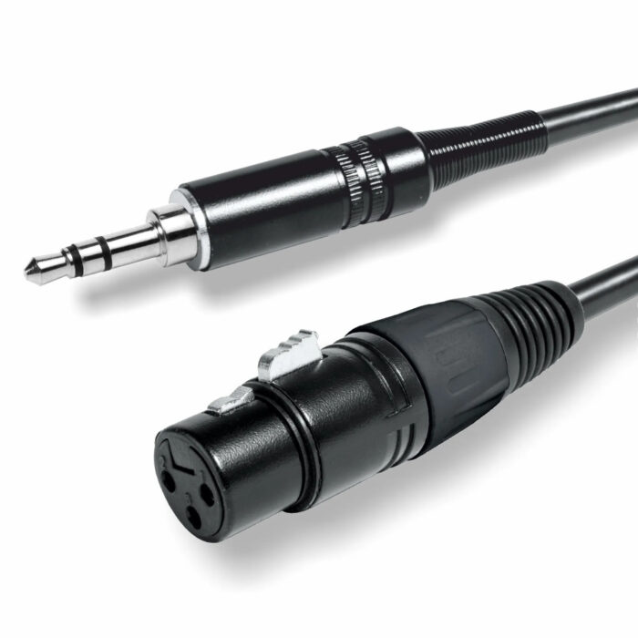 Cabo Profissional Jack 3,5 mm Estéreo para XLR Fêmea – 15m