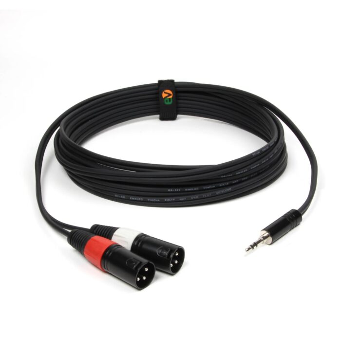Cabo Profissional 2x XLR Macho para Jack 3,5 mm Stereo – 5m