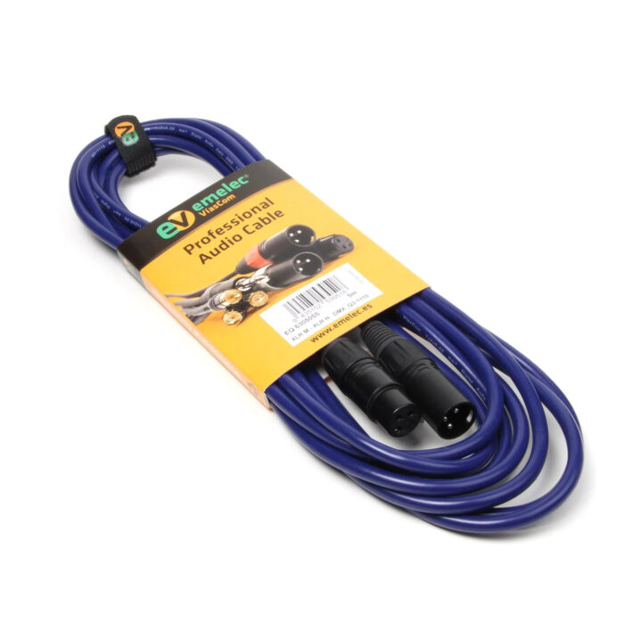 Cabo DMX XLR Macho / DMX XLR Fêmea 10m (3 pin) - Azul - Image 2