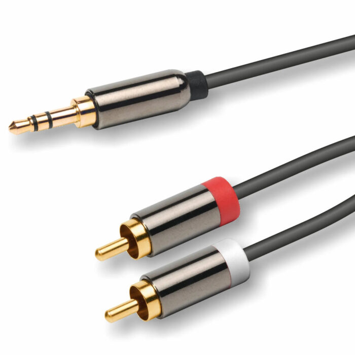 Cabo Profissional Jack 3,5mm Macho Stereo para 2x RCA Macho – 1,5m