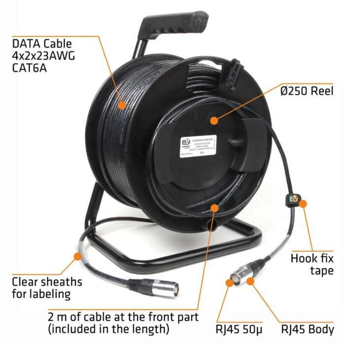 Cabo CAT6A U/FTP RJ45 com Enrolador - 70m - Image 2