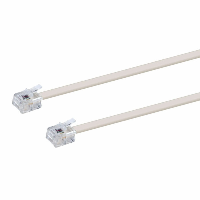 Cabo Telefone 6V/4C RJ11 Macho/Macho 7m - Creme