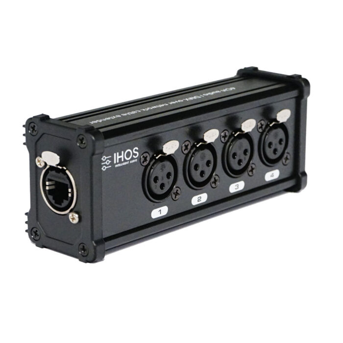 Extensor CAT5E com 4 Canais Áudio, AES/EBU, DMX – INET4 Fêmea