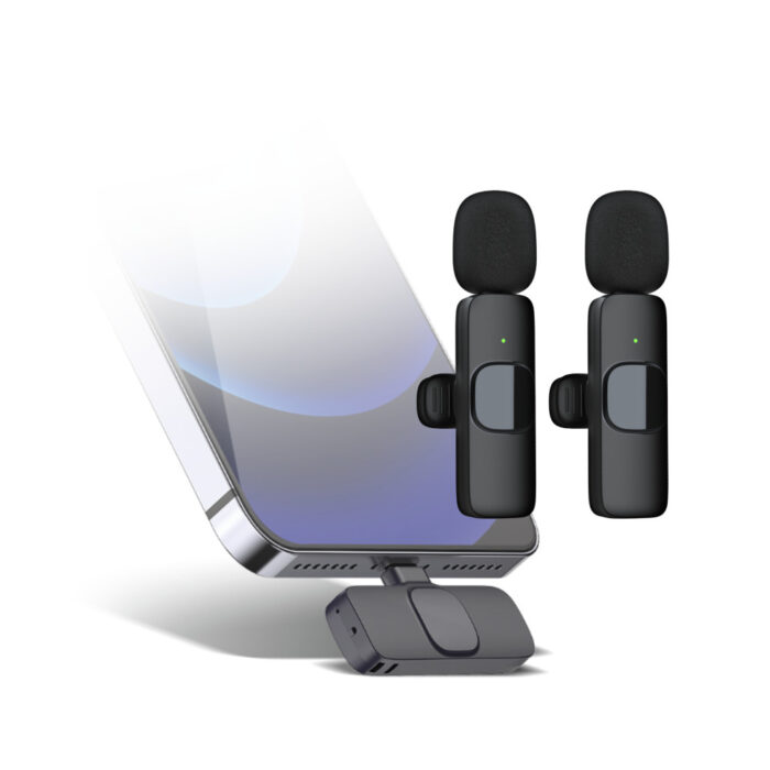 Microfones de Lapela sem Fios Lightning para Vlog