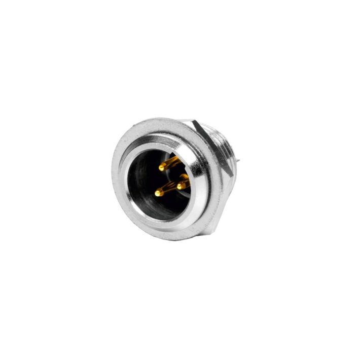 Ficha Mini XLR Macho 3 Pinos Chassi - Rosca