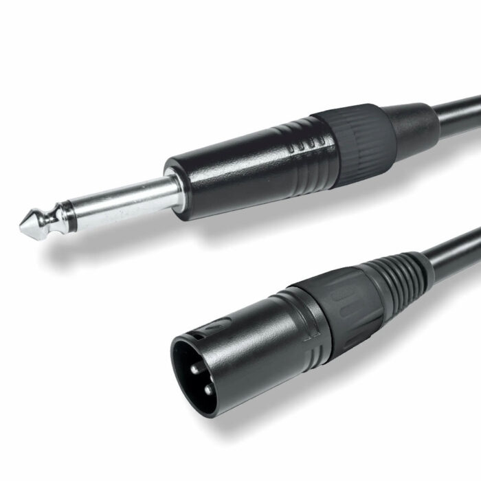Cabo Profissional Jack 6,35 mm Mono para XLR Macho – 1m