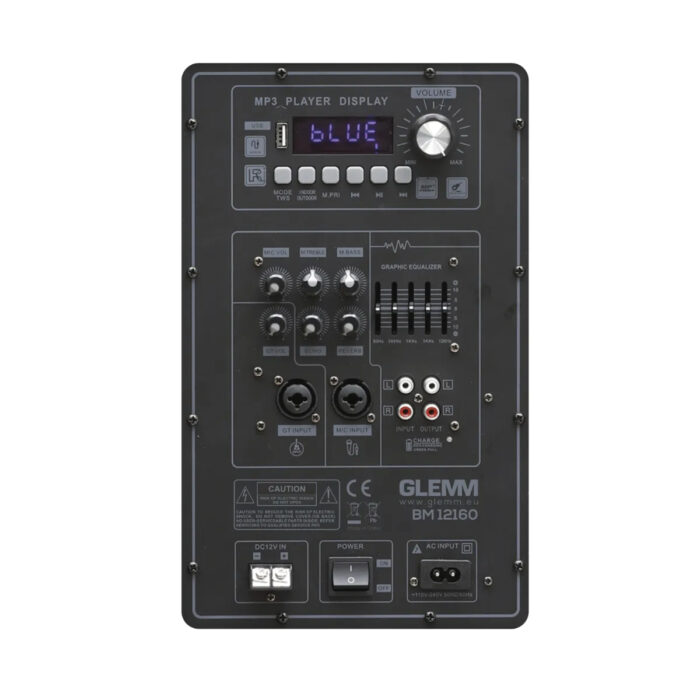 Coluna Portátil 12" 120W USB/MP3/BT/LED + 2 Microfone VHF - Image 3