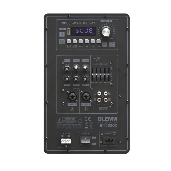 Coluna Portátil 15" 300W USB/MP3/BT + 2 Microfone UHF - Image 2