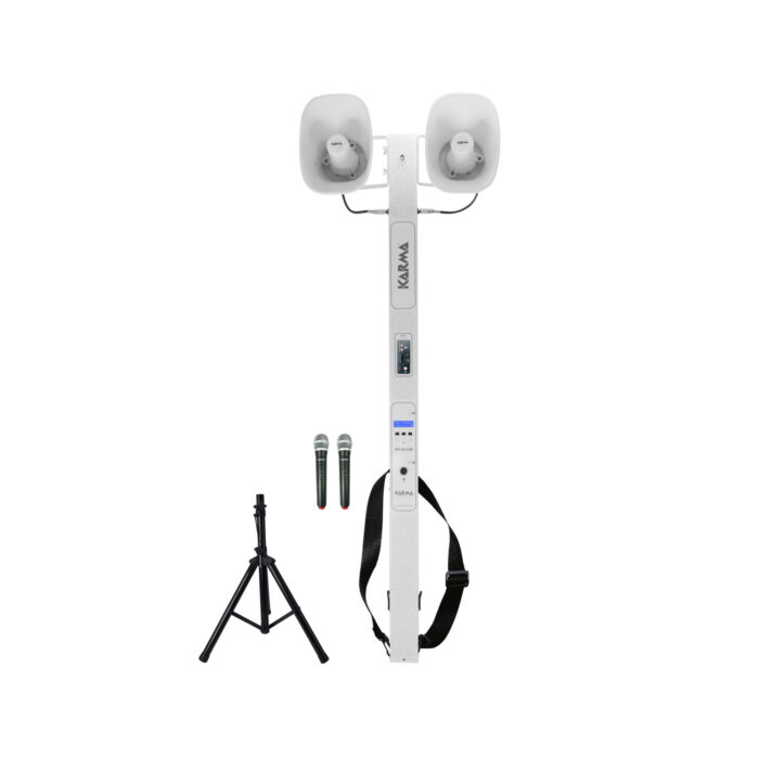 Sistema Sonorização Portátil 2 Microfones UHF / 2 Cornetas