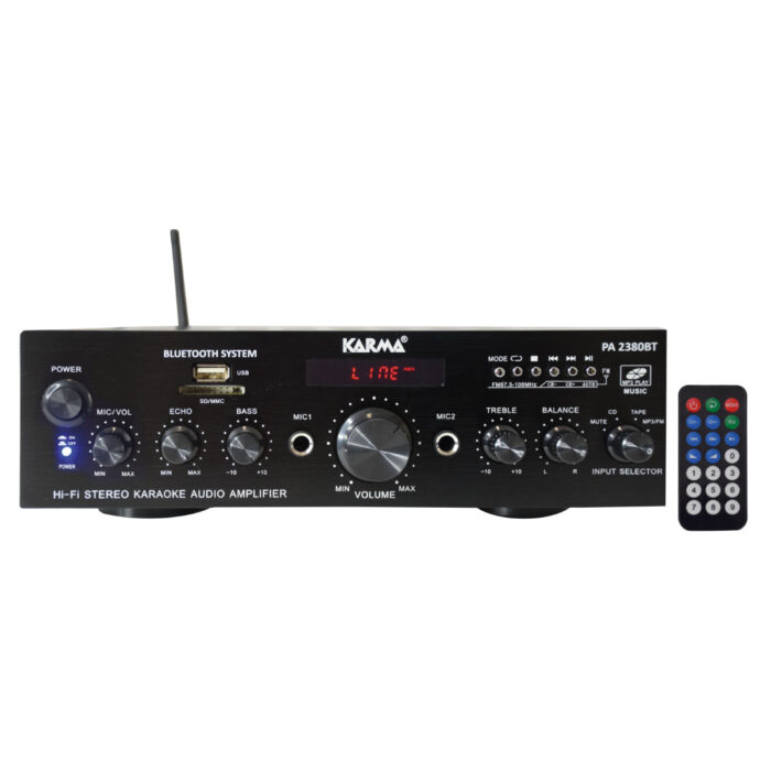 Amplificador Audio Karaoke 2x50W com Display