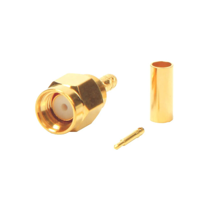 Ficha SMA Macho Cravar 50Ohm - Dourado