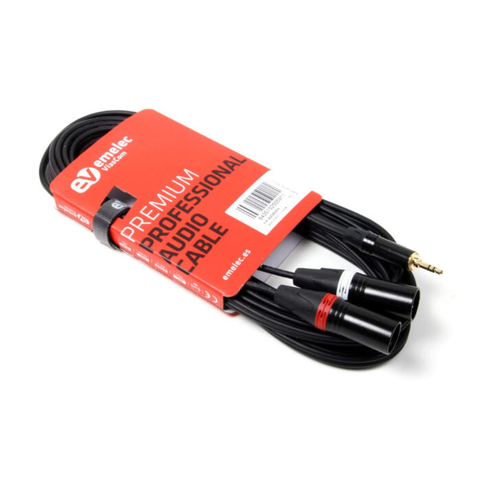 Cabo 2 x XLR Macho p/ Jack 3,5 mm 5m - Image 4