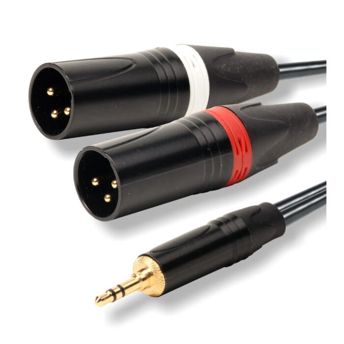 Cabo 2 x XLR Macho p/ Jack 3,5 mm 5m