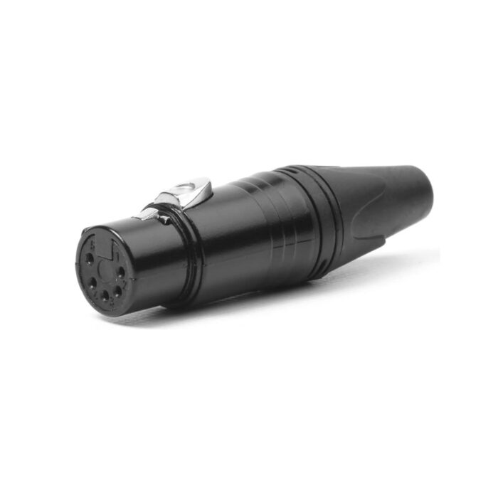 Ficha XLR Fêmea 5Pin Dourados - Preto