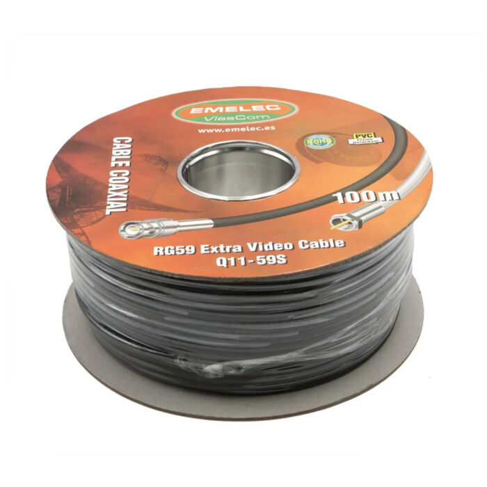 Cabo Coaxial RG59 Ø6,15mm Preto 500mt - Image 2