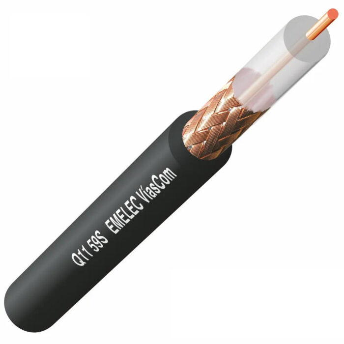 Cabo Coaxial RG59 Ø6,15mm Preto 500mt