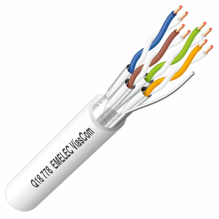 Cabo S/FTP Cat7A Rígido FRLSZH Branco 100m