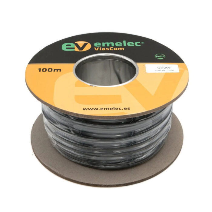 Cabo Microfone Ø3,6mm 2 Cond.+ Malha Preto 100mt - Bobine - Image 3