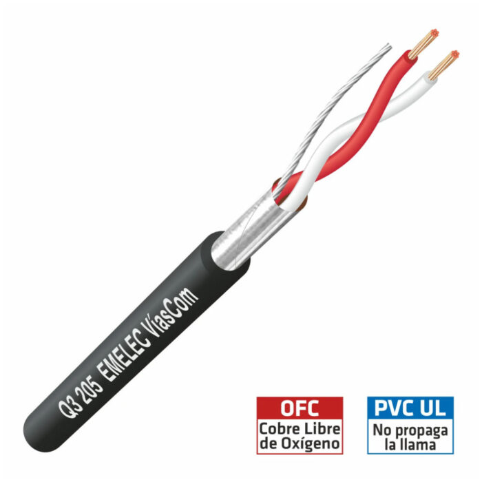 Cabo Microfone Ø3,6mm 2 Cond.+ Malha Preto 100mt - Bobine