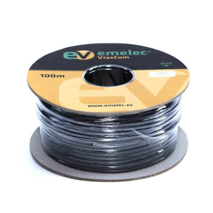 Cabo Audio Ø6mm 4 Cond.+ Malha Preto 100mt - Bobine - Image 2