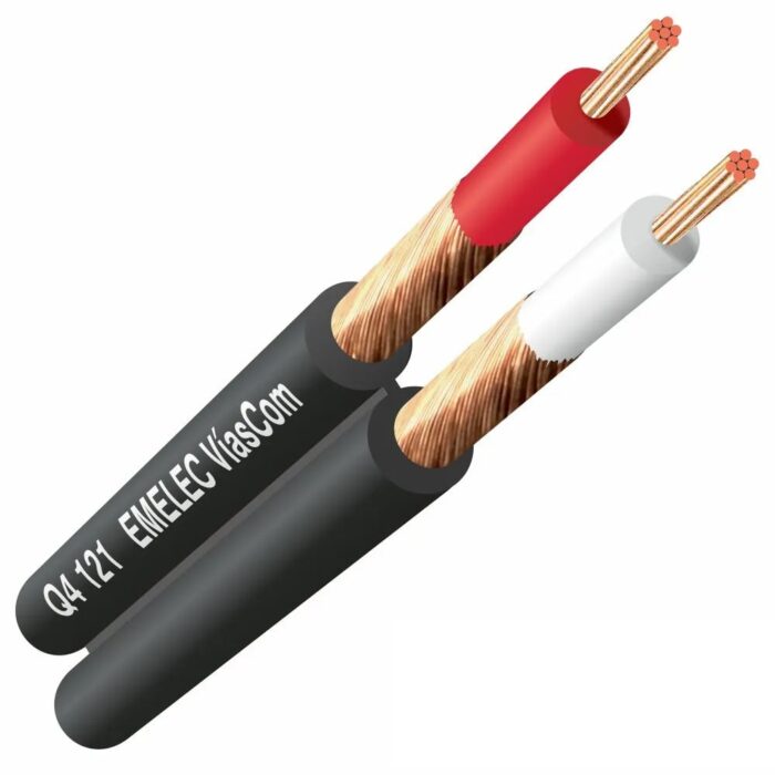 Cabo Paralelo 2 x Ø4,5mm + 2 Malhas Preto 100mt - Bobine