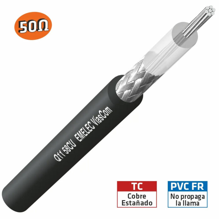 Cabo Coaxial RG58CU MIL - 100mt