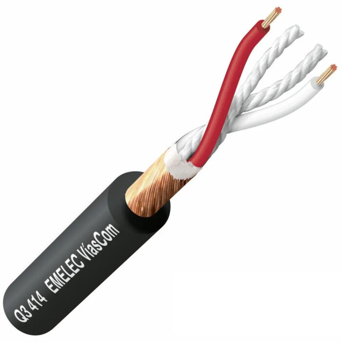 Cabo Microfone Ø6mm 2 Cond.+ Malha 100mt - Branco